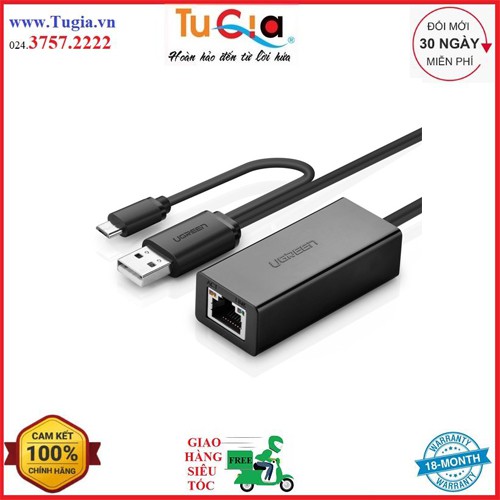 Cáp Chuyển Đổi Ugreen USB Sang RJ45 Type-C 30219 - Hàng Chính Hãng