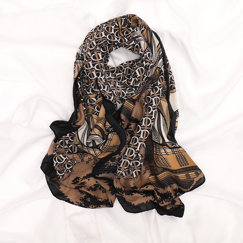 Khăn choàng cổ họa tiết chữ h phong cách Hàn Quốc 2021 thanh lịch cho nữ