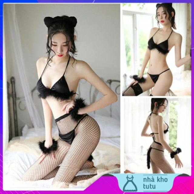 Bộ đồ lót mèo hư full phụ kiện L027 | BigBuy360 - bigbuy360.vn