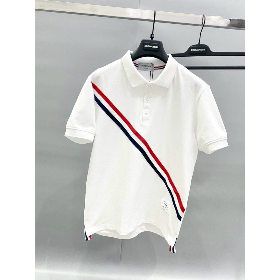 Áo polo thời trang nam kẻ chéo, trẻ trung, lịch sự