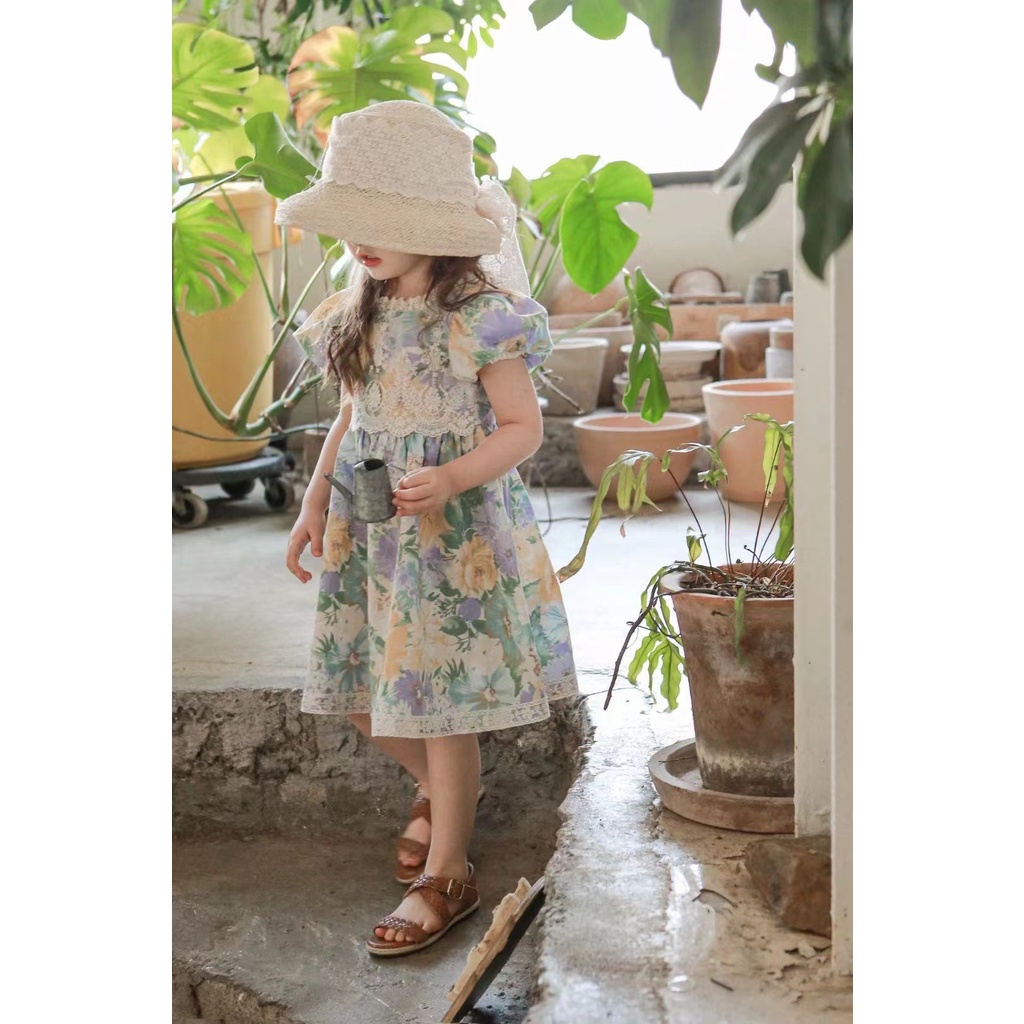 Hàng Mới Về Đầm Ren Hoa Hàn Quốc Mùa Hè 2022 Cho Bé Gái