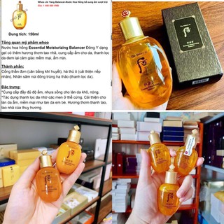 Nước hoa hồng whoo vàng đông y, dưỡng ẩm cân bằng da, chống lão hóa,