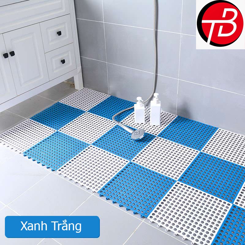 COMBO 11 Tấm lót sàn / thảm nhựa lỗ lót sàn, chống trơn trượt / kháng khuẩn cho sàn nhà tắm / nhà bếp. Lắp ghép dễ dàng