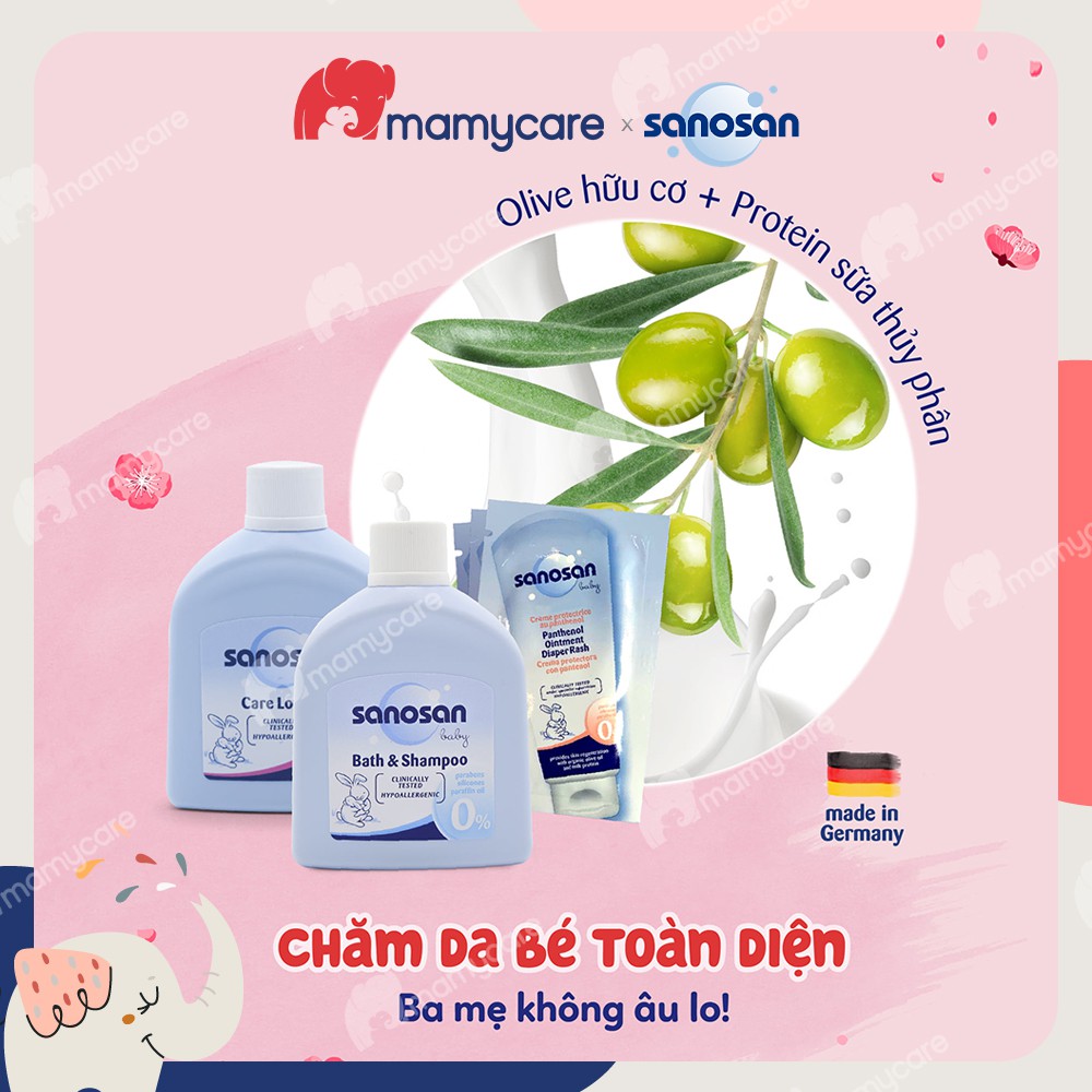 Sữa tắm gội dịu nhẹ Sanosan chiết xuất olive hữu cơ cho bé 50ml - MAMYCARE