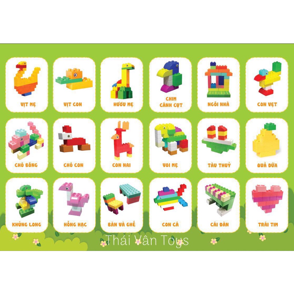 Bộ Lego Việt Nam 150 chi tiết size lớn bằng nhựa ABS | Đồ chơi sáng tạo
