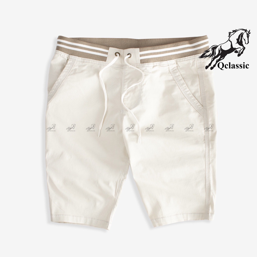 Quần short lưng thun nam vải kaki co giãn mềm mịn bền màu Q0006