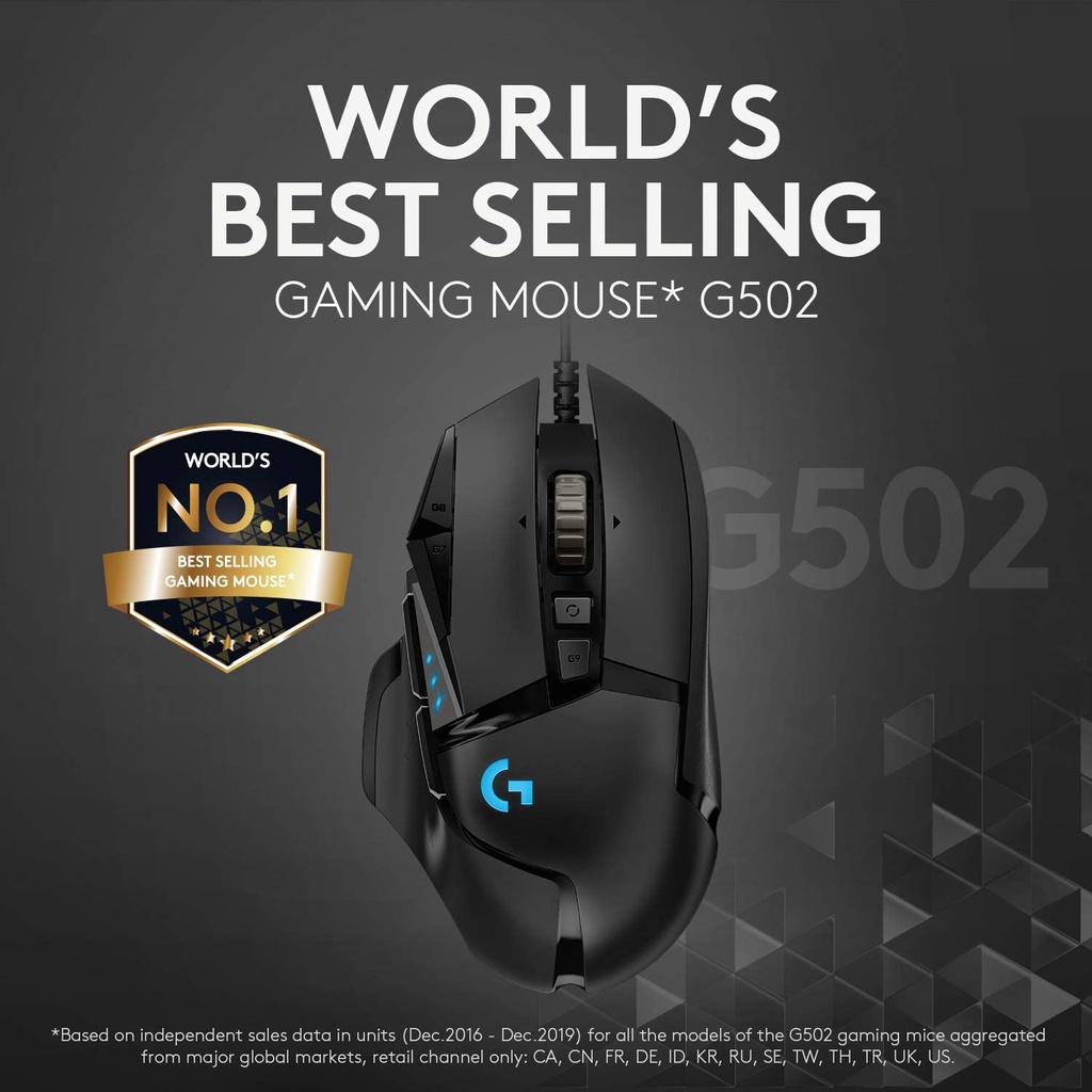 Chuột Gaming Logitech G502 12000DPI, 11 NúT BấM