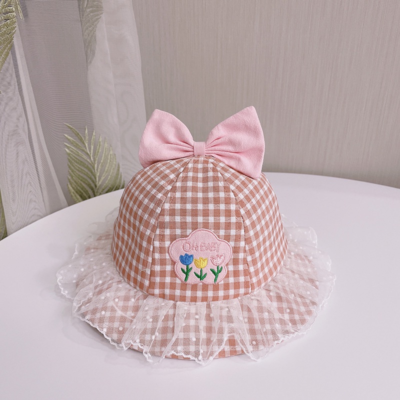 Mũ Bucket Đính Nơ Xinh Xắn Thời Trang Mùa Xuân Cho Bé Gái