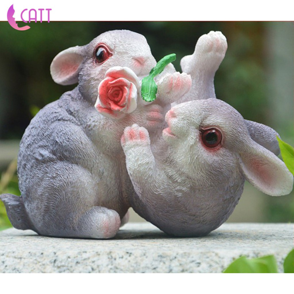 [Dadada1] Tượng Thỏ Con Nhỏ Bằng Nhựa Resin Trang Trí Sân Vườn Ngoài Trời