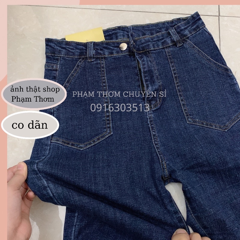 Quần jeans ống đứng co dãn