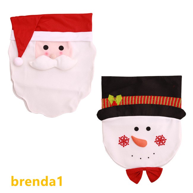 Hotel Restaurant Festival Arrangement Home Chair Back Cover Decorations Claus Christmas Santa Snowman Back Chair Cover for