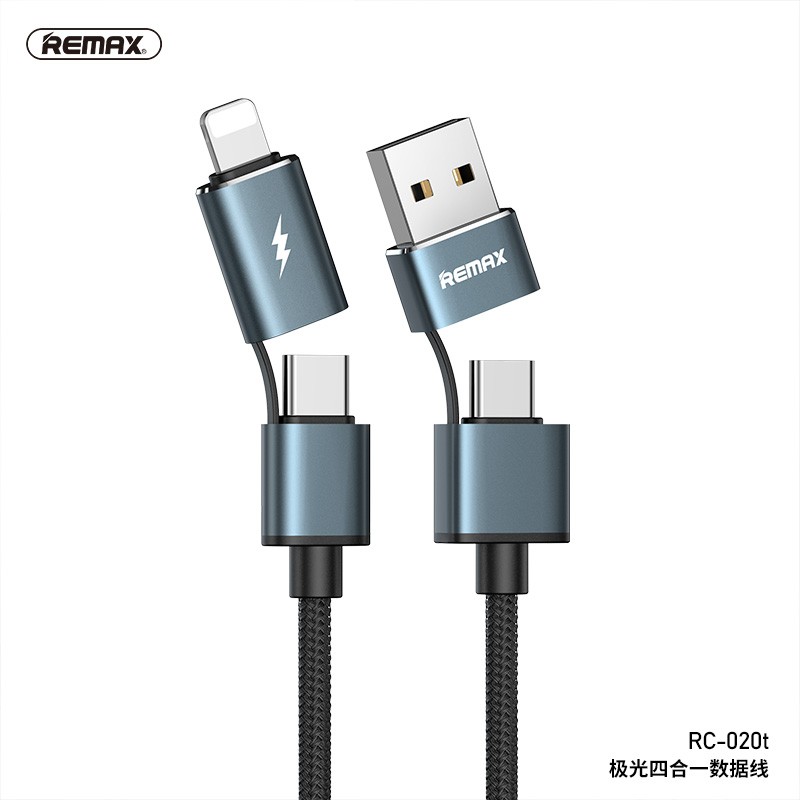 Cáp Sạc Remax Aurora 4 Trong 1 Micro Usb Lightning Rc-020t Cho Iphone Và Micro Usb