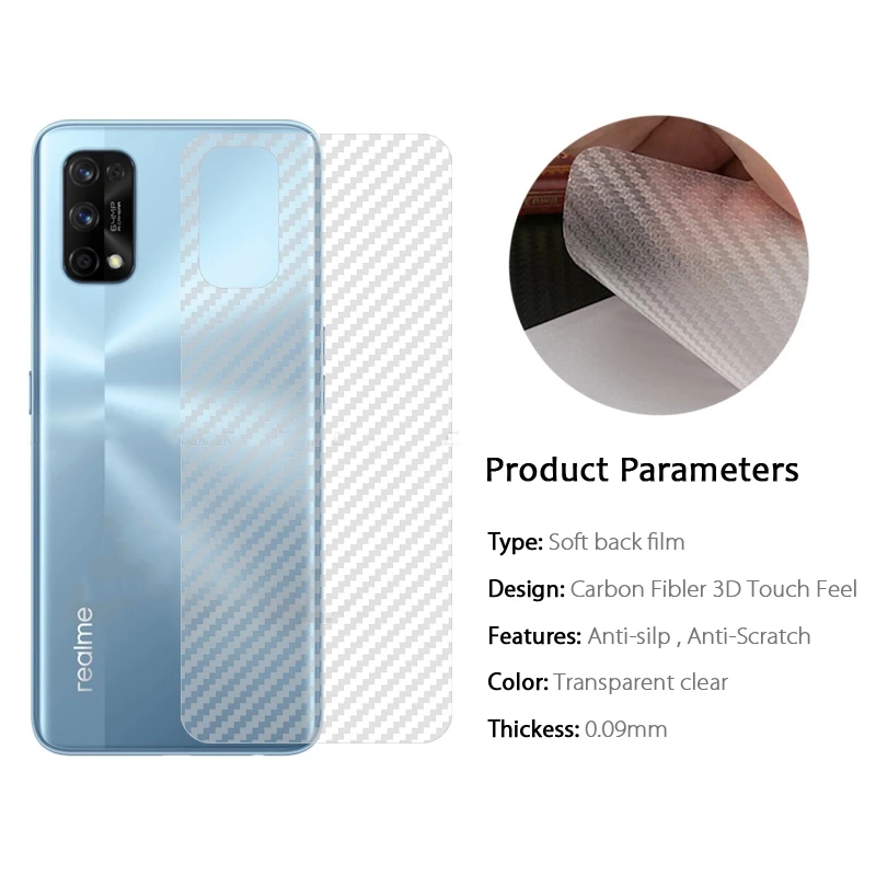 Dán Lưng Điện Thoại Cacbon Chống Vân Tay Cho Realme 8 7 9i 7i 6 9 Pro 6i 5 5i 5s 3 5G 4G 2022