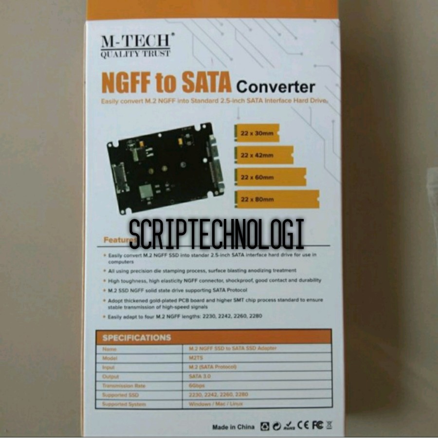 Hộp Chuyển Đổi M-Tech B Key M2 M.2 Ngff Ssd Sang Sata 3.0 Mtc-M2Ts M2 | BigBuy360 - bigbuy360.vn