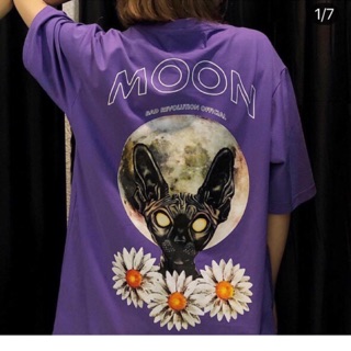 💭áo thun form rộng moon tím