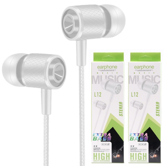 Tai Nghe Thể Thao Chống Nước Tai nghe L12 nhét tai âm siêu trầm có micro cổng 3.5mm