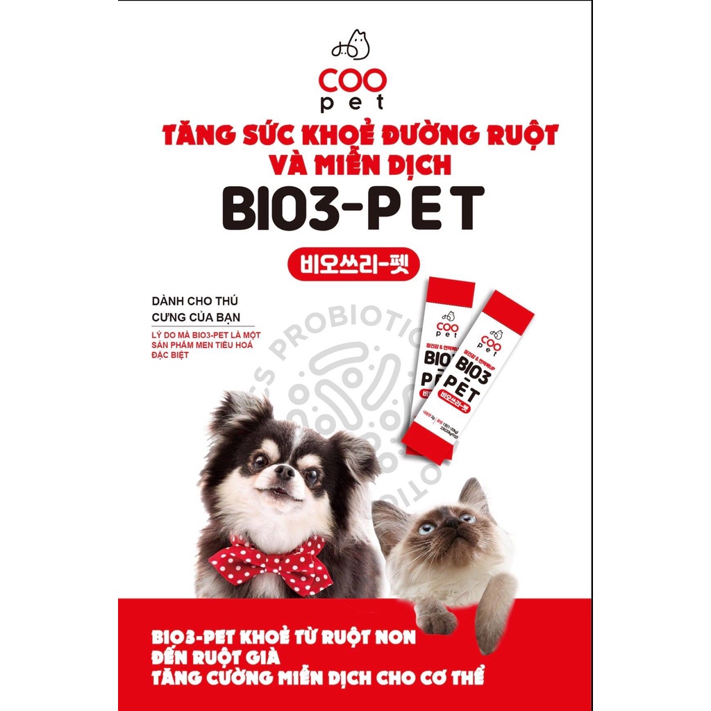 Men VI SINH hỗ trợ tiêu hóa cho thú cưng, chó mèo BIO 3 - CHÍNH HÃNG HÀN QUỐC
