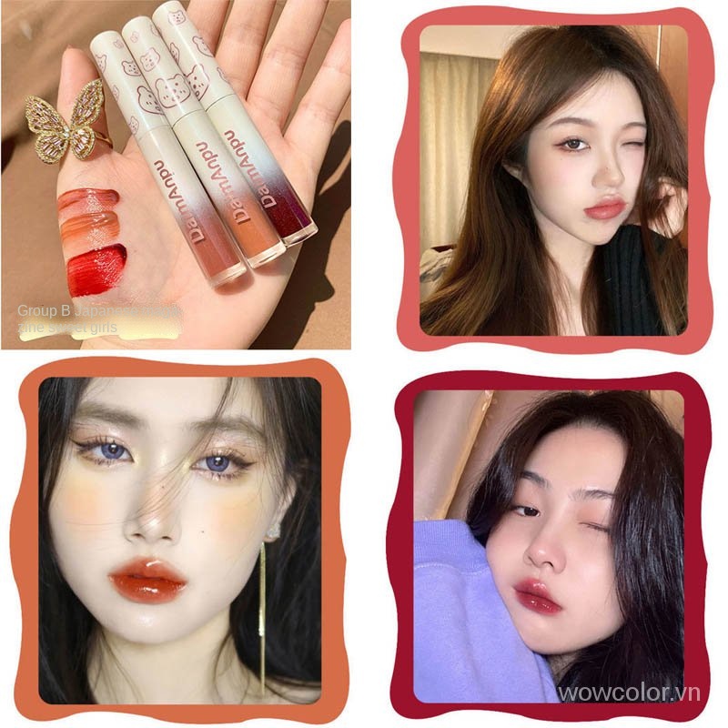 [Hàng mới về] Bộ 3 Son Môi DMP Lâu Trôi Chống Thấm Nước Thiết Kế Vỏ Hình Gấu Bắc Cực Dễ Thương