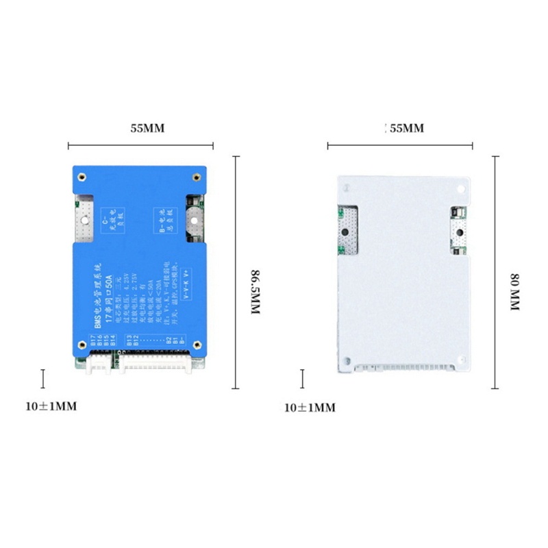 Tấm Pin Sạc Li-Ion 18650 Bms 17S 60V Bảo Vệ Nhiệt Độ Cho Xe Escooter
