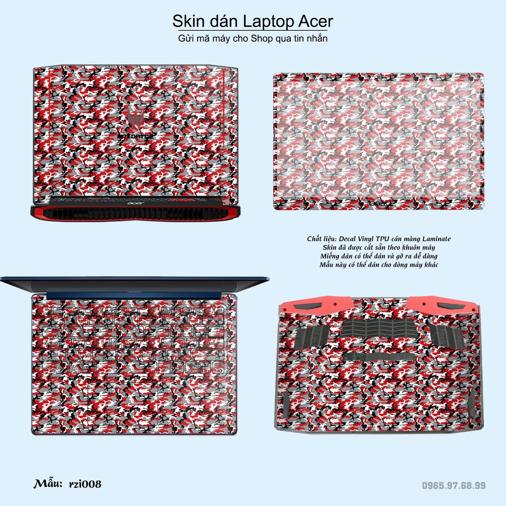 Skin dán Laptop Acer in hình rằn ri _nhiều mẫu 5 (inbox mã máy cho Shop)