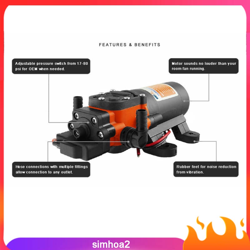 Máy bơm áp suất nước 12v 4.3L/min 1.2GPM 35 PSI | BigBuy360 - bigbuy360.vn