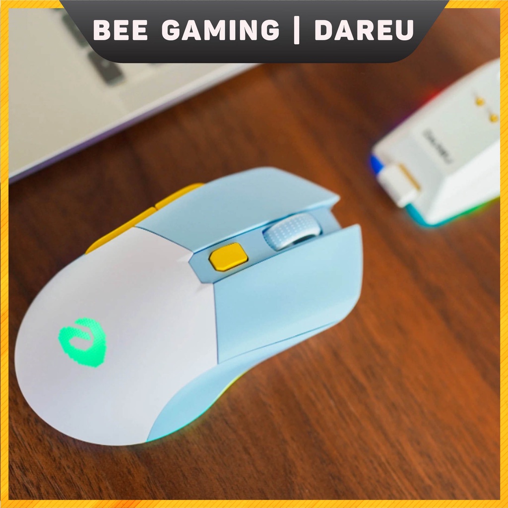 Chuột không dây Gaming DAREU - EM901x (Led super light / Kèm dock sạc nhanh / Siêu nhẹ 86g)