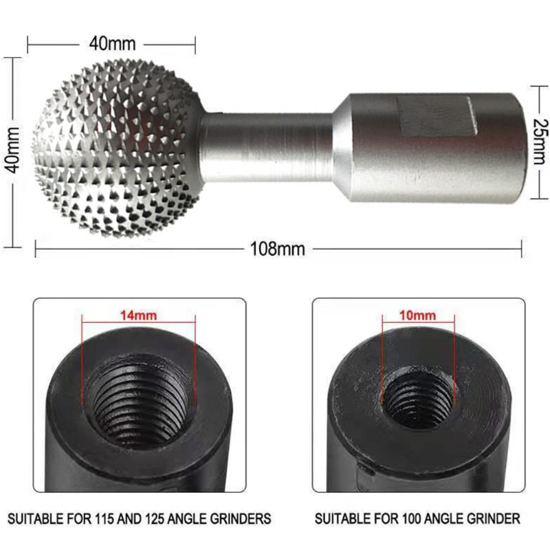 Đầu Mài Bằng Thép Kích Thước 10 / 14mm Chuyên Dụng Cho Đầu Bóng Điện