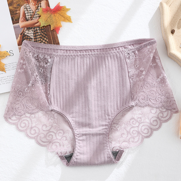 XL~3XL Tuote Ready Stock Women's Panties Graphene Mid-High Waist Underpants Cotton Sexy Lace Briefs Antibacterial Panties | BigBuy360 - bigbuy360.vn