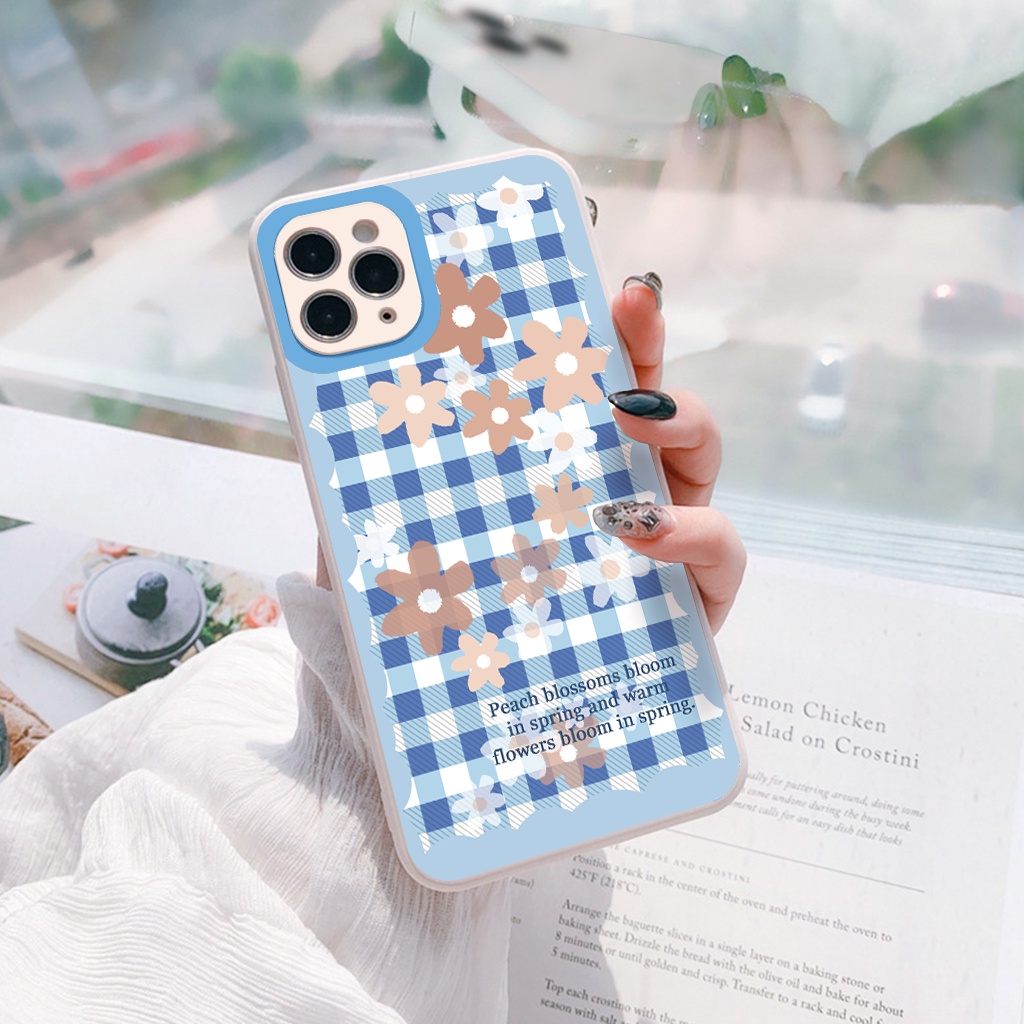 Ốp iphone - Ốp lưng iphone cạnh vuông viền camera Blue Garden dành cho ip 6 đến 14promax - G03