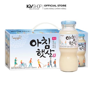 Combo 12 chai nước gạo rang hàn quốc woongjin chai thủy tinh 180ml/chai - k2v shop