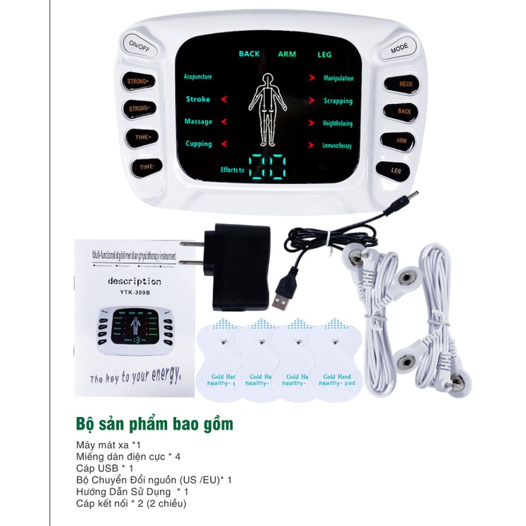 Máy Mát Xa Xung Điện, Máy Massage Trị Liệu 8 Miếng Dán YTK 309B