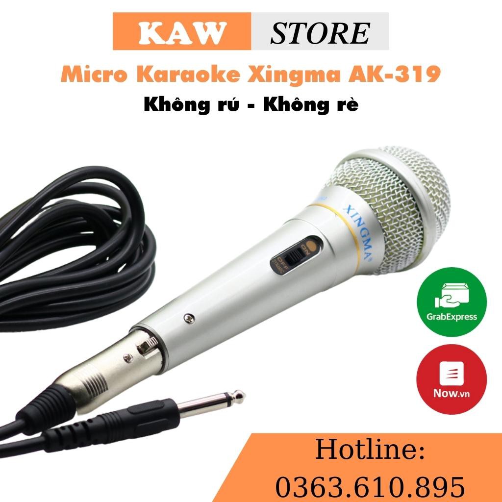 Micro Karaoke XINGMA AK-319 dòng mic có dây giá rẻ, chất lượng cao Bảo hành Một Đổi một