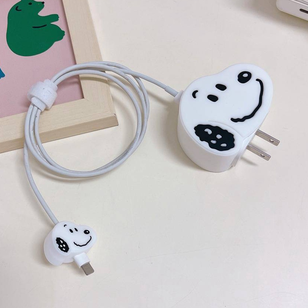 Vỏ Bảo Vệ Hộp Sạc Tai Nghe Airpod Bằng Silicon Hình Hoạt Hình Snoopy Lotso Bear Crayon 18W/20W