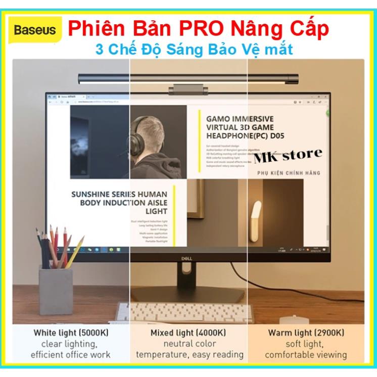 [Bản PRO Nâng Cấp ] Đèn Treo Màn Hình Chống cận ,Chống mỏi mắt Baseus i-Work Series DGIWK-P01) Học Tập ,làm việc,GAME