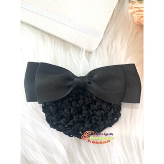 Kẹp tóc búi lưới handmade màu đen đơn giản