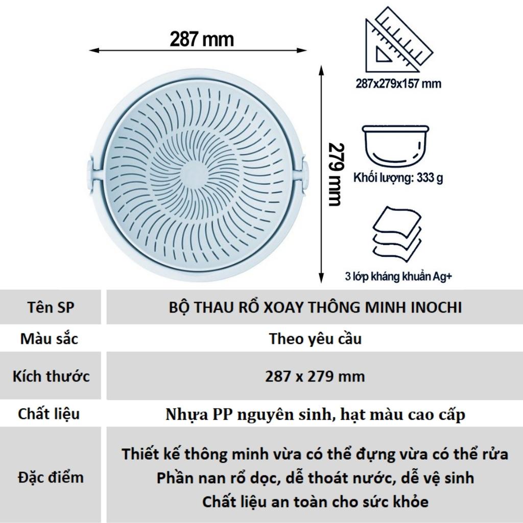 Bộ thau rổ xoay thông minh Inochi 28cm đa năng
