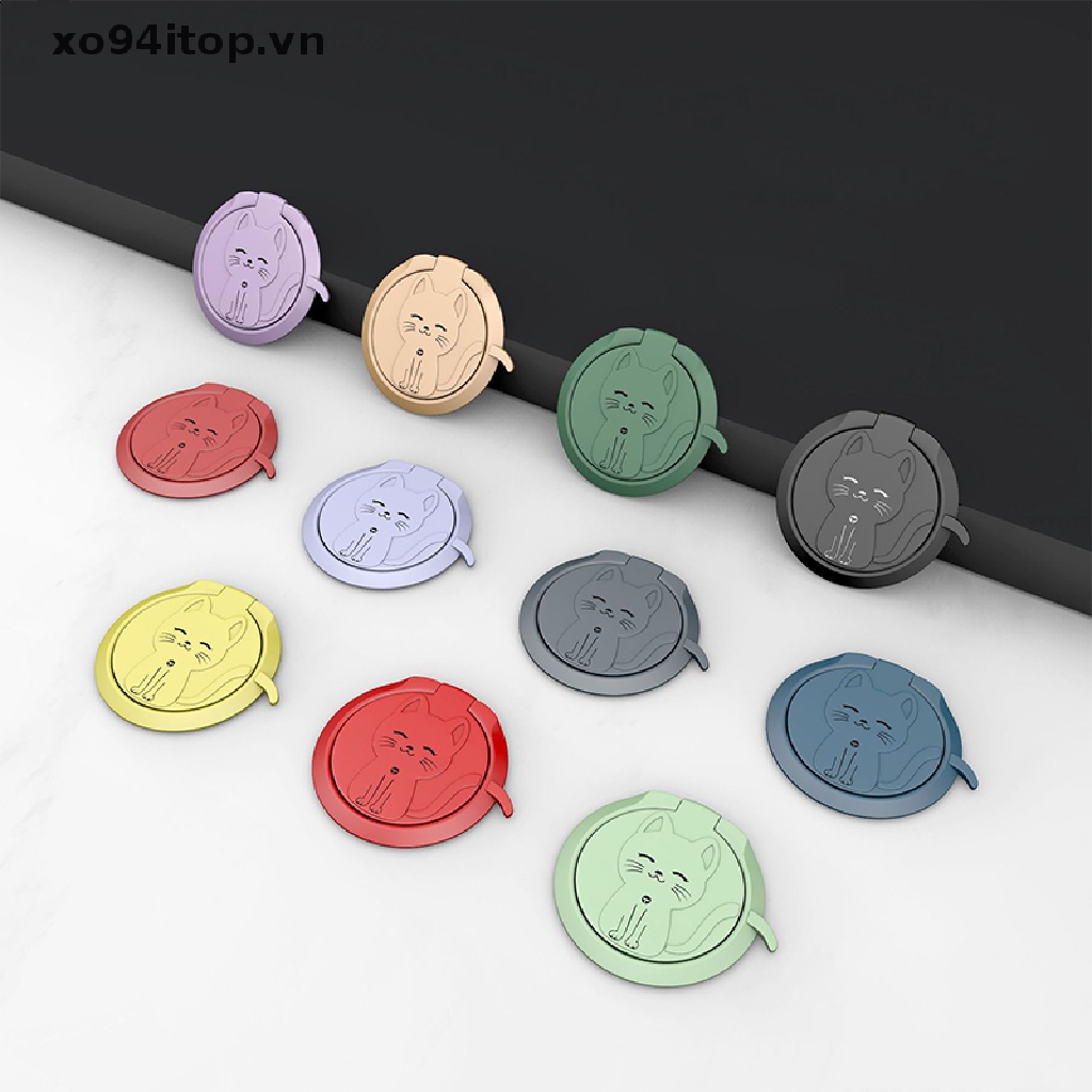 Nhẫn Móc Ngón Tay Giữ Điện Thoại Xoay 360 Độ Hình Mèo Dễ Thương