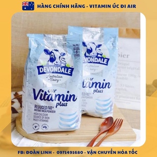 Sữa tươi dạng bột Devondale Vitamin Plus gói 1kg, Hàng úc đi air, Sữa Devondale tách kem