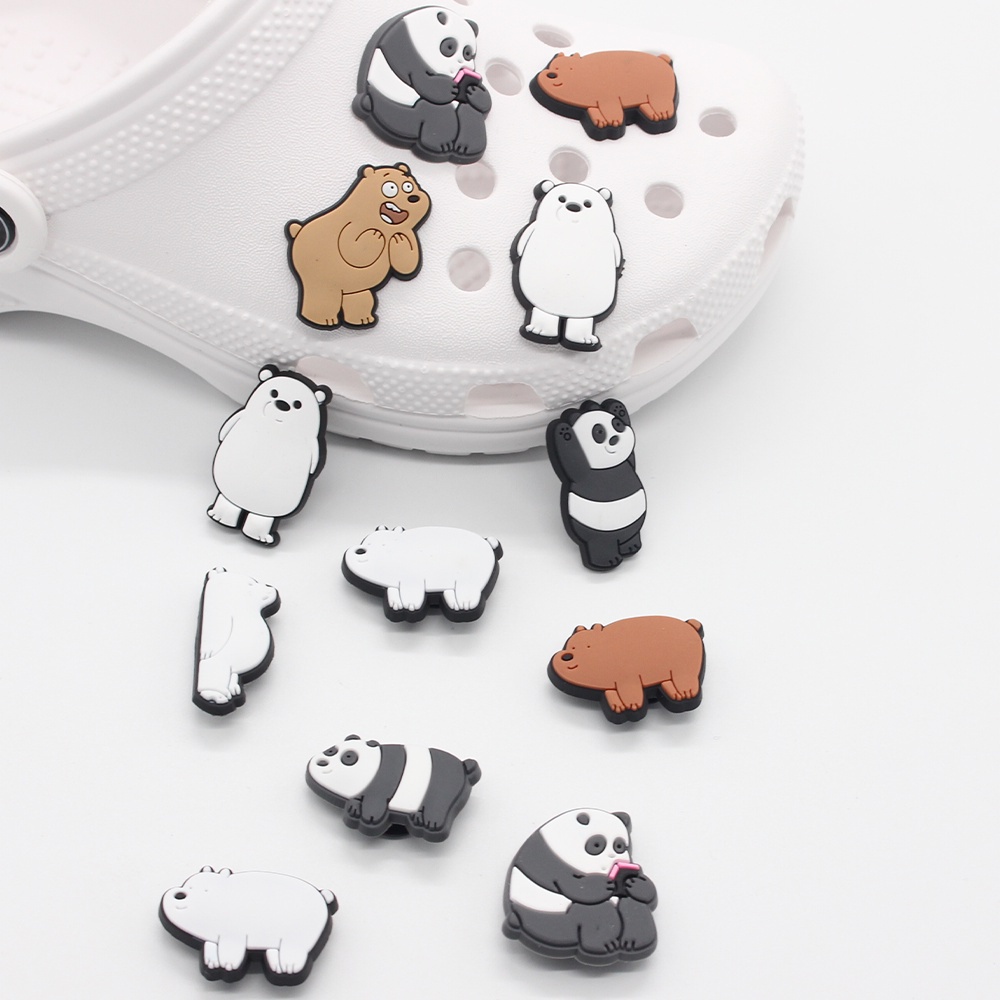 Nút Jibbitz Pvc Chủ Đề Gấu Hoạt Hình Trang Trí Dép Crocs Diy Với 1000 Mẫu Tùy Chọn 