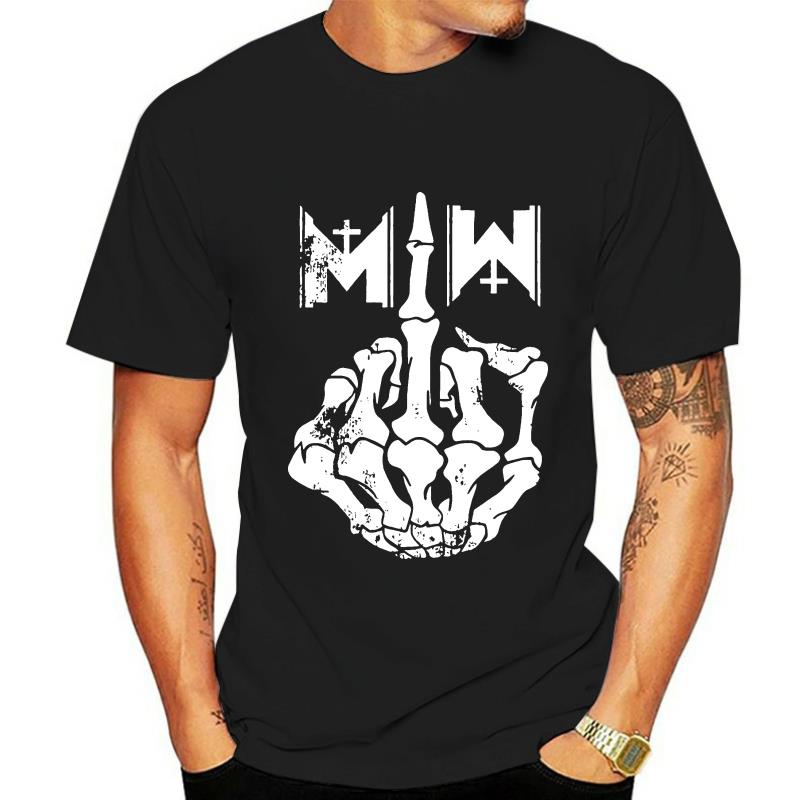 Motionless In White Miw Skull Fingers Logo Áo thun màu đen Áo thun Xs 2Xl