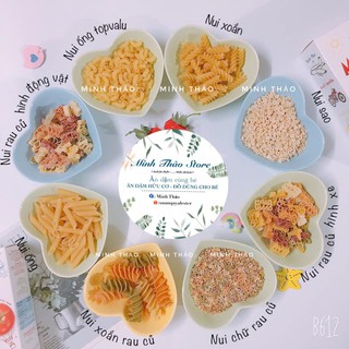 Nui hữu cơ [Tách lẻ 100g] _ nui rau củ, nui động vật, nui xoắn, nui ống