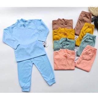 Bộ Thun Len Tăm Minky Mom Cổ Cao 3 Phân Dài Tay Siêu Ấm Cho Bé Yêu (8kg-20kg)