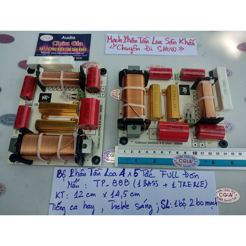 Mạch phân tần loa 4 tấc 5 tấc đơn 2 cái Audio Châu Gia