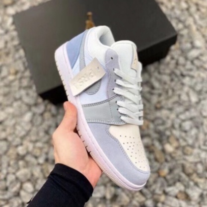 [FREE SHIP] Giày Sneaker Jordan 1 Paris Xám Xanh Cổ Thấp, GIày Thế Thao Da Nhăn Form Chuẩn Fullbox | BigBuy360 - bigbuy360.vn