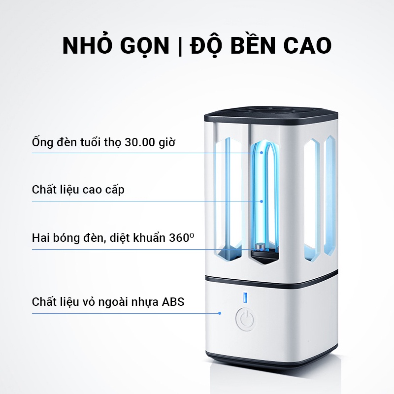 Đèn diệt khuẩn Tia cực tím UV + Ozone CÓ REMOTE công suất 38W Cát Thái ST-XD-01 khử trùng mọi góc làm sạch không khí