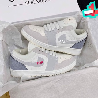Giày Sneaker JorDan 🎁 freeship🎁1 Low Paris, Giày Jordan 1 Xám Xanh Cực Chất Nam Nữ Full Box