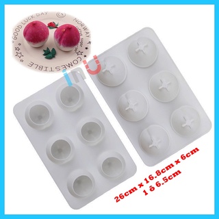 HCM - Khuôn silicon trái đào 6 quả nướng bánh mừng thọ, làm rau câu pudding sinh nhật