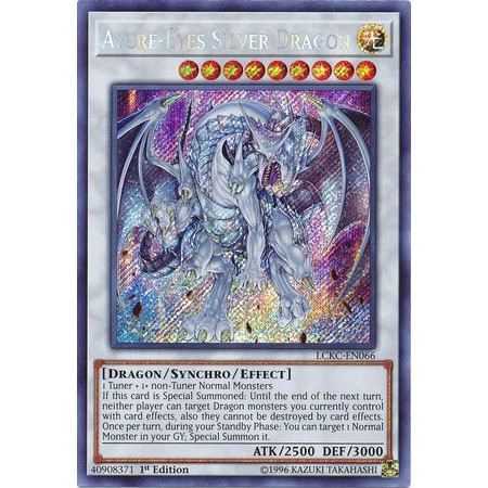 Thẻ bài Azure-Eyes Silver Dragon - LCKC-EN066 - Secret Rare