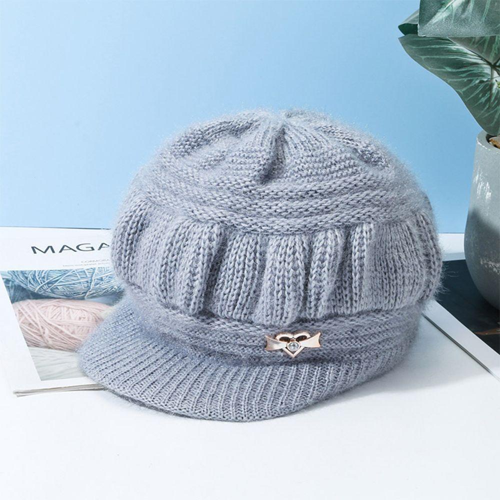 Mũ Beanie Dệt Kim 5 Màu Trơn Dễ Thương Cho Nữ
