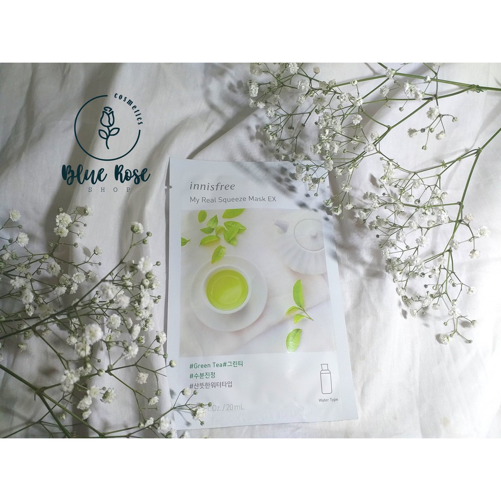 Mặt nạ Innisfree My Real Squeeze Mask #GreenTea: Trà xanh, dưỡng ẩm, ngừa mụn